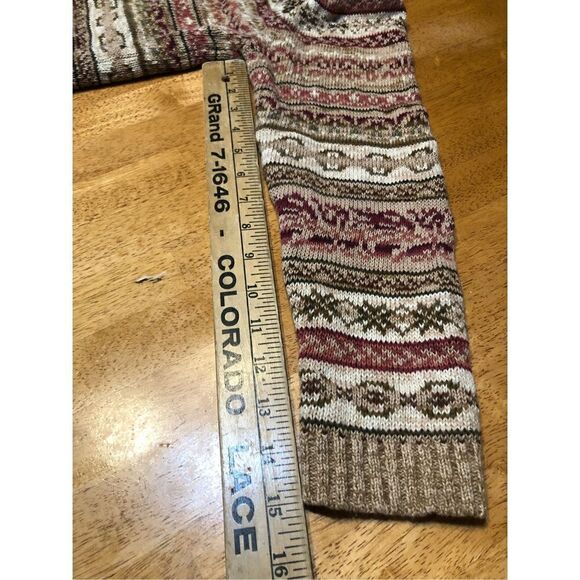 Vintage Shaver Lake Petite patterned full zip knit sweater size Petite Medium - Picture 9 of 11